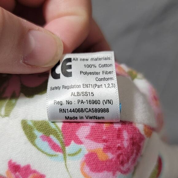 Albetta Plush Lot Pink White Floral Bunny Rabbit Knit Rainbow Rattle Floppy - Picture 8 of 10